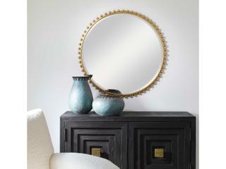 Uttermost Taza Gold Leaf Round Wall Mirror