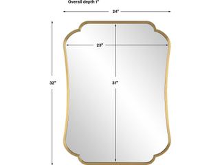 Uttermost Athena Brushed Brass Rectangular Wall Mirror