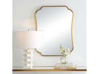 Uttermost Athena Brushed Brass Rectangular Wall Mirror