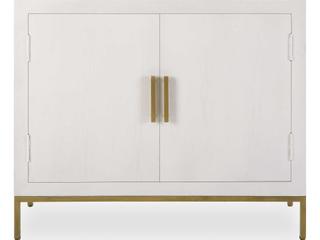 Uttermost Front Range Painted White Aged Gold Oak Wood Accent Chest