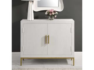 Uttermost Front Range Painted White Aged Gold Oak Wood Accent Chest