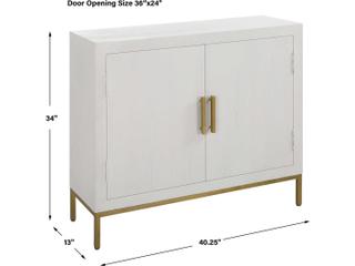 Uttermost Front Range Painted White Aged Gold Oak Wood Accent Chest