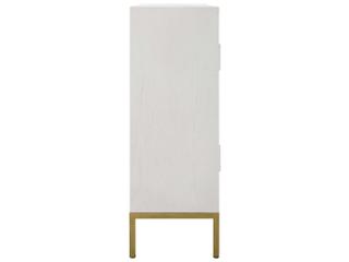 Uttermost Front Range Painted White Aged Gold Oak Wood Accent Chest