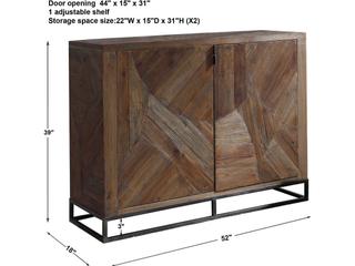 Uttermost Evros Walnut Aged Gunmetal Brown Ply Wood Accent Chest