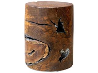 Uttermost Rafe Natural antique Silver Brown Accent Stool