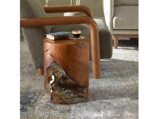 Uttermost Rafe Natural antique Silver Brown Accent Stool
