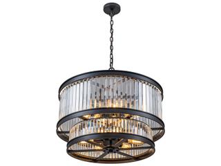 Varaluz Double Take 2-Tier 14-Light Pendant Heritage Black