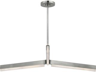 Visual Comfort Modern Linea 3-Light Antique Nickel Geometric Tiered Chandelier
