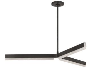 Visual Comfort Modern Linea 3-Light Bronze Geometric Chandelier