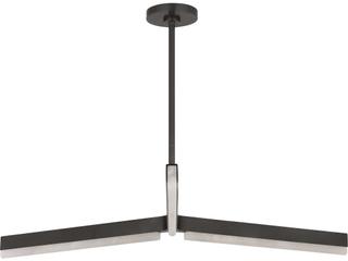 Visual Comfort Modern Linea 3-Light Bronze Geometric Chandelier