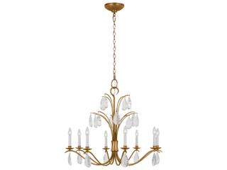 Visual Comfort Studio Shannon 8-Light Antique Gild Gold Traditional Candelabra Chandelier