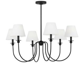 Visual Comfort Studio Elsay 6-Light Midnight Black Chandelier