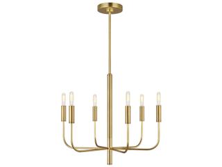 Brianna 6-Light Small Chandelier in Burnished Brass