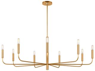Visual Comfort Studio Brianna 9-Light Burnished Brass Candelabra Chandelier