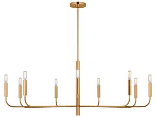 Visual Comfort Studio Brianna 9-Light Burnished Brass Candelabra Chandelier