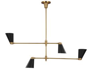 4-Light Signoret Chandelier in Burnished Brass