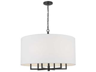 Visual Comfort Studio Danica 6-Light Aged Iron Black Candelabra Drum Chandelier