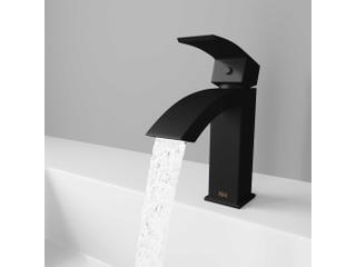 Vigo Satro Matte Black 1-Handle Vessel Waterfall Bathroom Faucet