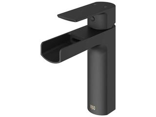 Vigo Ileana Matte Black 1-Handle Waterfall Vessel Bathroom Faucet