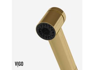Vigo Branson Matte Brushed Gold Single Handle Pull-Out Sprayer Kitchen Faucet