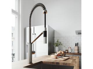 Vigo Livingston Stainless Steel Magnetic 1-Handle Deck Mount Pull-Down Kitchen Faucet