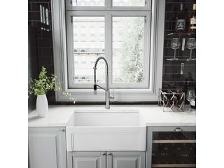 Vigo Livingston Stainless Steel Magnetic 1-Handle Deck Mount Pull-Down Kitchen Faucet