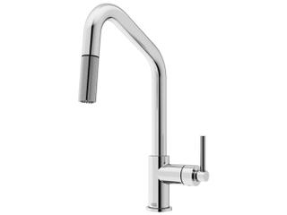 Utopia Single Handle Pull-Down Kitchen Faucet in Chrome with Brass Construction