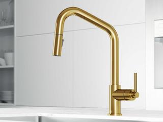 Vigo Utopia Matte Brushed Gold Single Handle Pull-Down Sprayer Kitchen Faucet