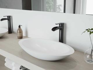 Vigo Niko Matte Black 1-Handle Waterfall Vessel Bathroom Faucet