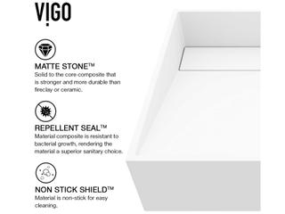 Vigo Starr Matte Stone Square Vessel Bathroom Sink