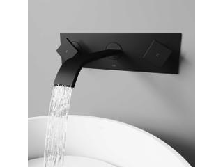 Vigo Titus Matte Black 2-Handle Wall-Mount Bathroom Faucet
