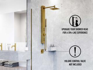 Vigo Orchid Matte Brushed Gold 2-Jet Shower Panel System with Square Head and Hand Shower Wand