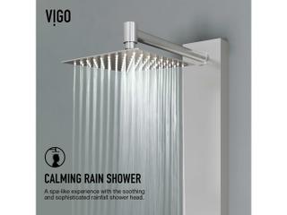 Vigo Sutton 4-Jet Shower Panel System with Adjustable Square Head and Hand Shower Wand