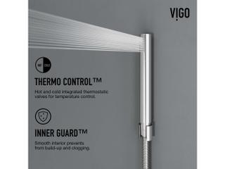 Vigo Sutton 4-Jet Shower Panel System with Adjustable Square Head and Hand Shower Wand