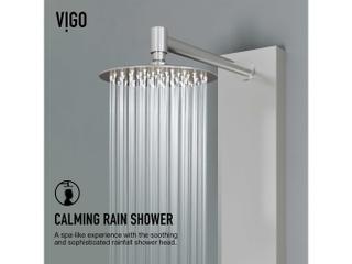 Vigo Bowery 4-Jet Shower Panel System with Round Head, Tub Filler and Hand Shower Wand