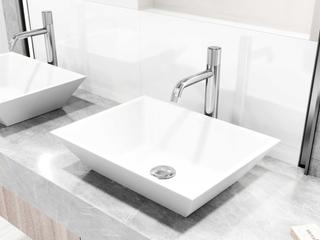 Vigo Vinca Rectangular Vessel Bathroom Sink with Apollo Faucet and Pop-Up Drain