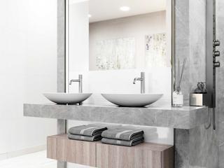 Vigo Wisteria Oval Vessel Bathroom Sink with Apollo Faucet and Pop-Up Drain