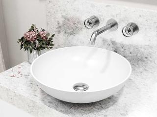 Vigo Lotus Round Vessel Bathroom Sink with Wall-Mount Faucet and Drain