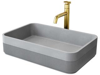 Vigo Cypress Rectangular Bathroom Vessel Sink with Ruxton Faucet and Pop-Up Drain