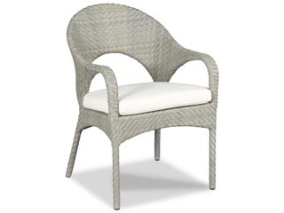 Woodbridge Outdoor Saint Lucia Floral Gray Aluminum Wicker Cushion Dining Chair