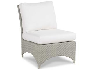 Woodbridge Outdoor Saint Lucia Floral Gray Aluminum Wicker Cushion Lounge Chair