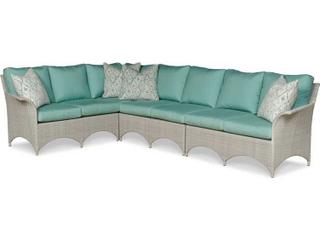 Woodbridge Outdoor Saint Lucia Floral Gray Aluminum Wicker Cushion Lounge Chair