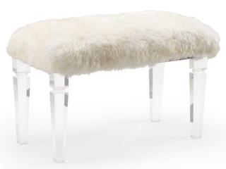 Wildwood Crawford White Upholstered Accent Bench