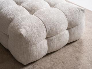 Whiteline Modern Living Cloud Beige Upholstered Ottoman