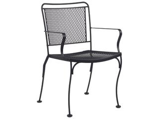 Woodard Constantine Wrought Iron Stackable Outdoor Dining Arm Chair