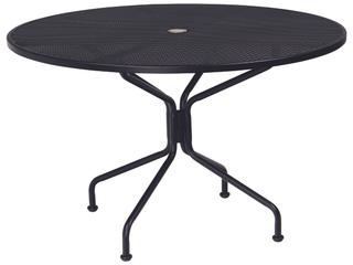 48 inch round patio table with umbrella hole Cast Aluminum Dining Black Frame And Weave Type Homecrest Slate 48" Round Balcony