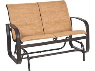 Woodard Cayman Isle Padded Sling Aluminum Glider Outdoor Loveseat