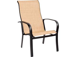 Fremont Sling Aluminum Stackable High Back Patio Dining Arm Chair