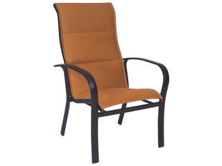 Fremont Padded Sling Aluminum Stackable High Back Outdoor Patio Dining Arm Chair