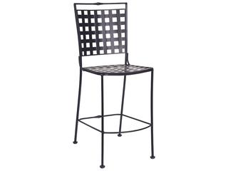 Sheffield Wrought Iron Patio Bar Stool with Cushion